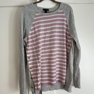 Purple and grey JCrew crew neck sweater size L